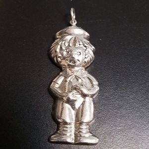 Vintage 1970’s Sterling Raggedy Andy Puff Pendant